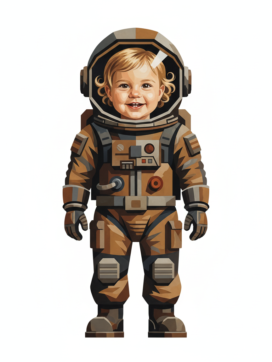 Julia the Star Explorer - Cubist Painting