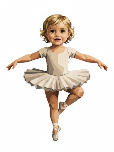 Julia's Ballet Daydreams - Cubist Painting