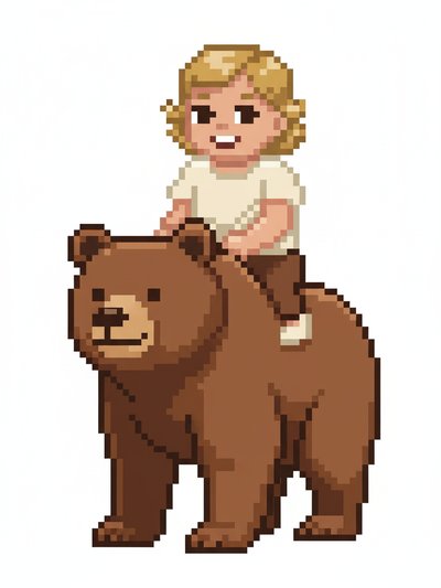 Julia's Bear Adventure 🐻 - Pixel Art