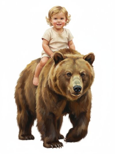 Julia's Bear Adventure 🐻 - Impressionist Painting