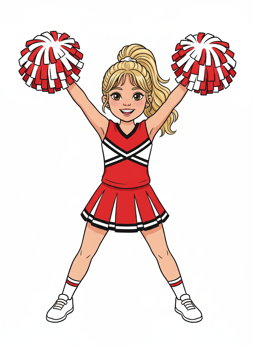 Cheerleader Mary - Classic Coloring Book