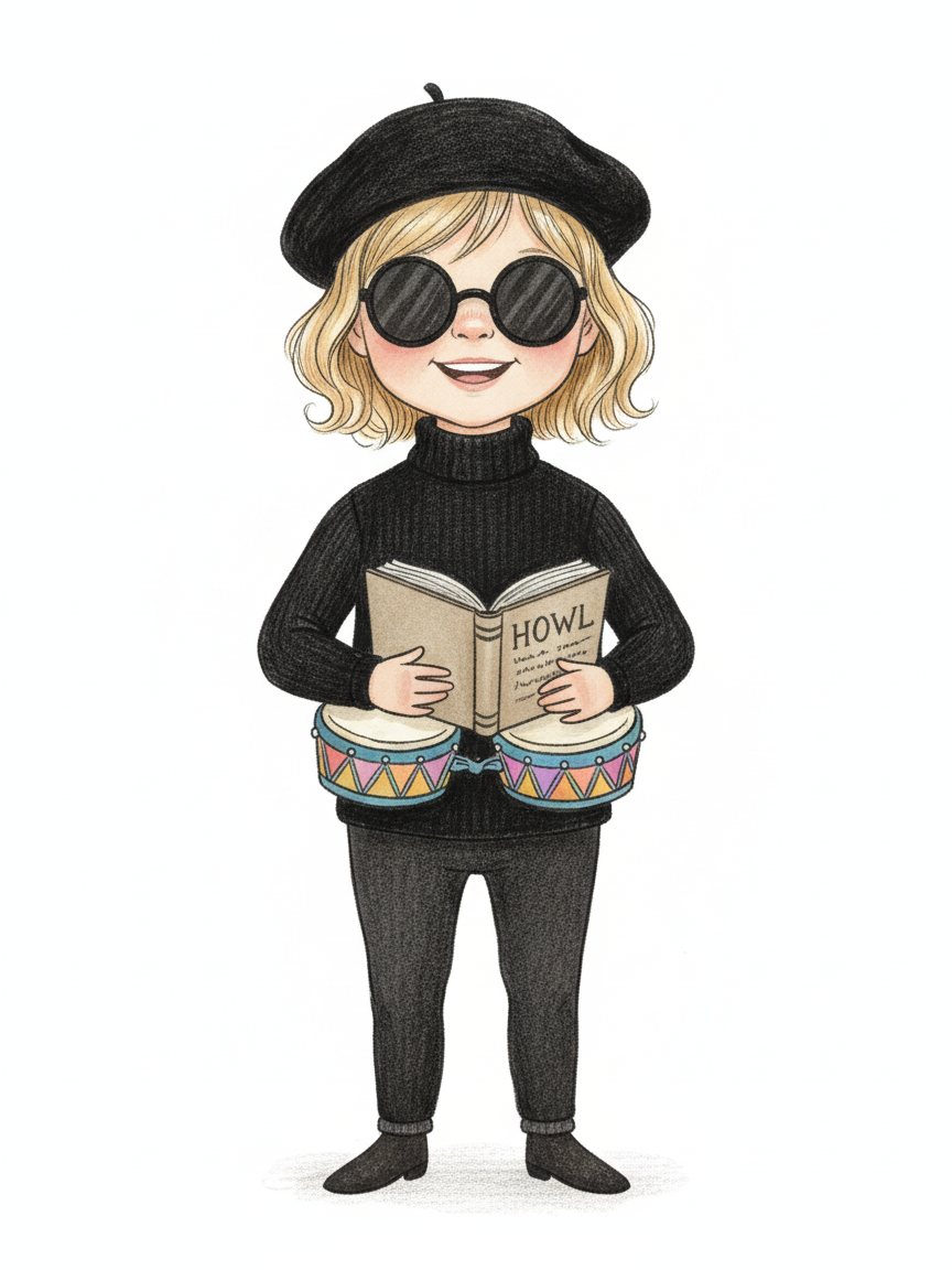 Julia the Beatnik Poet - Gentle Pencil