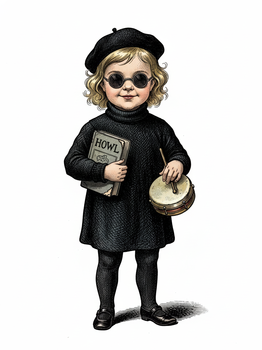 Julia the Beatnik Poet - Victorian Illustration