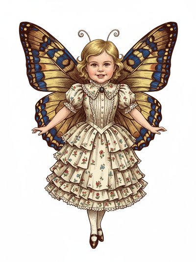 Julia's Butterfly Adventures 🦋 - Victorian Illustration