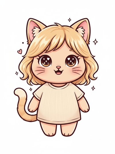 Julia's Playful Kitty Adventure - Kawaii Cute