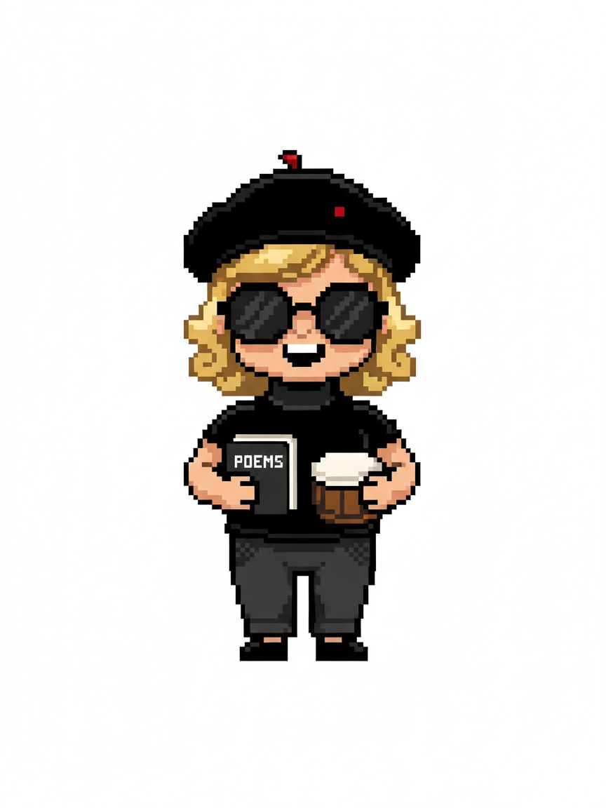 Julia the Beatnik Poet - Pixel Art