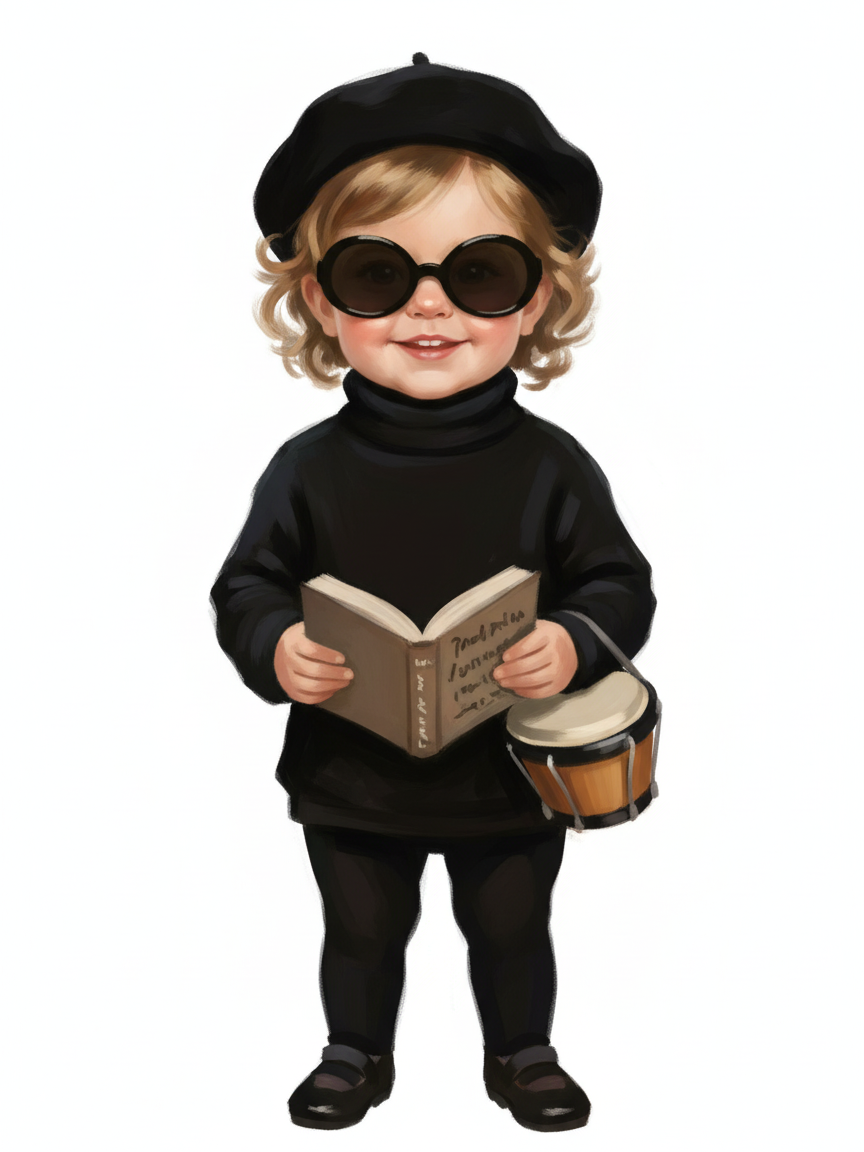 Julia the Beatnik Poet - Impressionist Painting