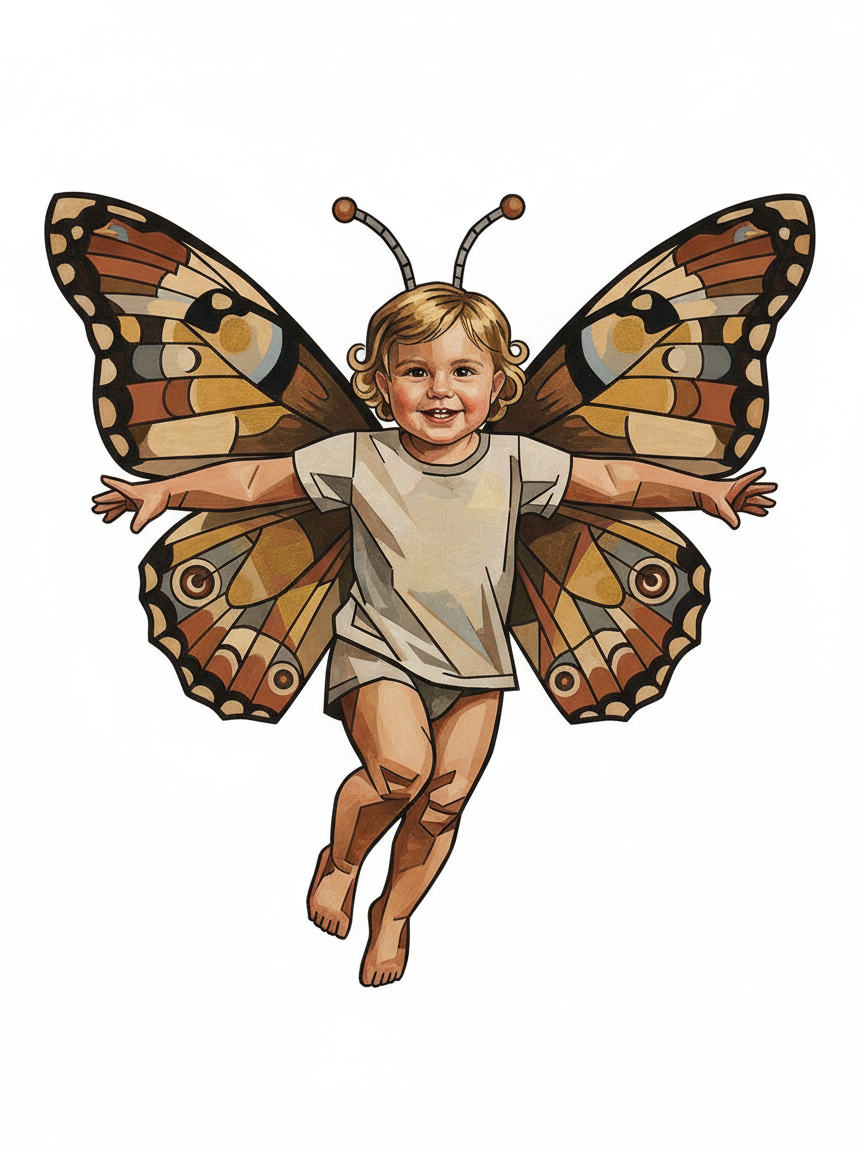 Butterfly Julia - Cubist Painting