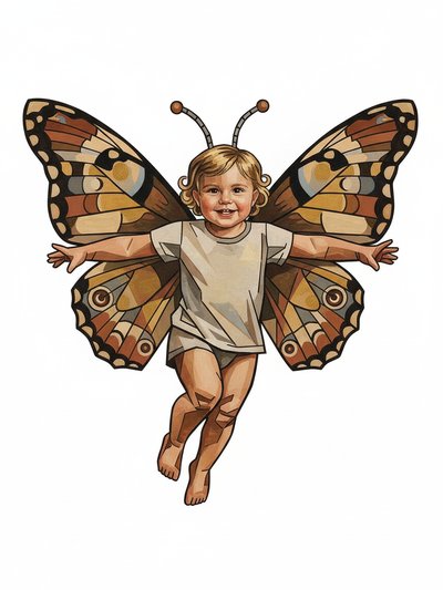 Julia's Butterfly Adventures 🦋 - Cubist Painting