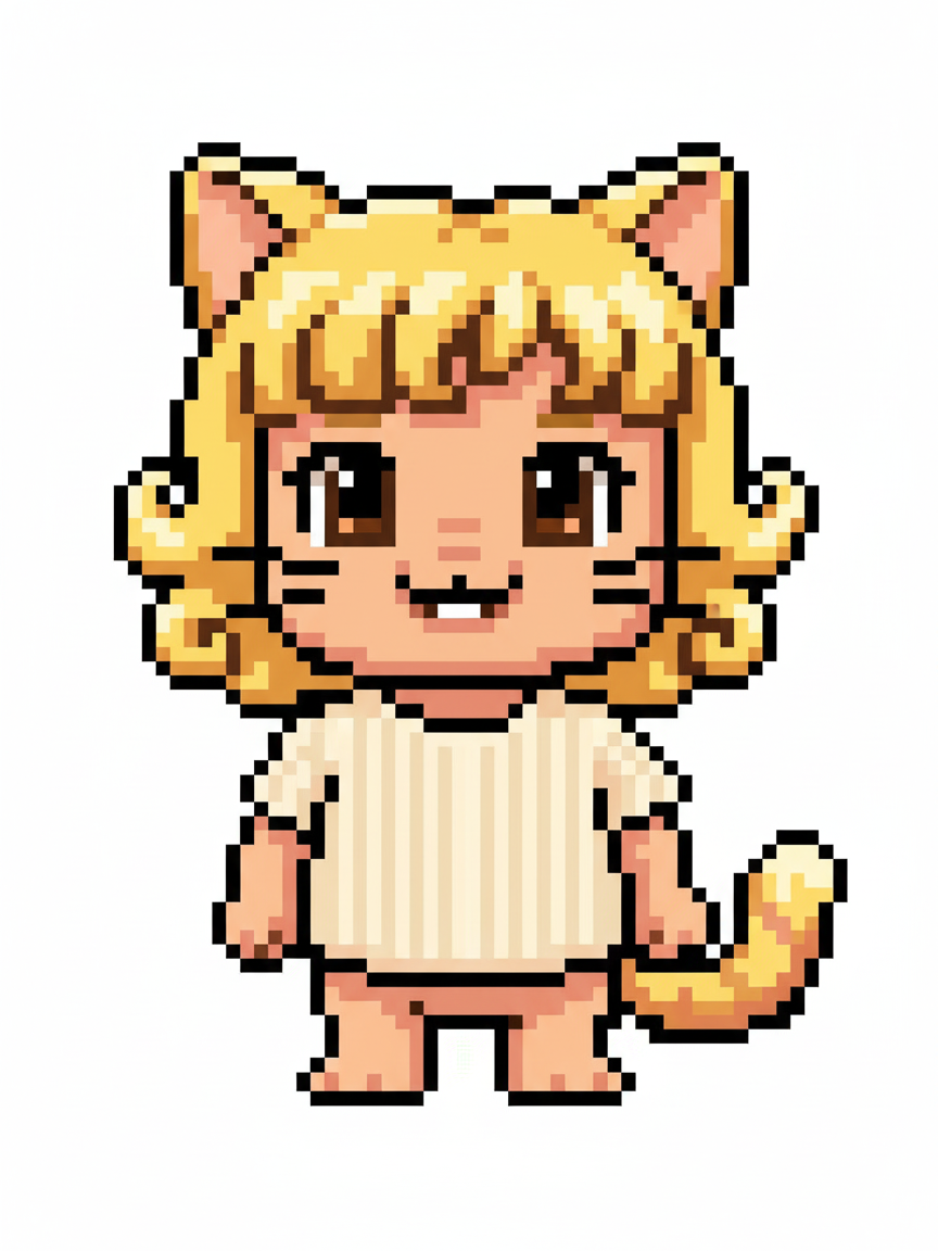 Julia the Curious Cat - Pixel Art