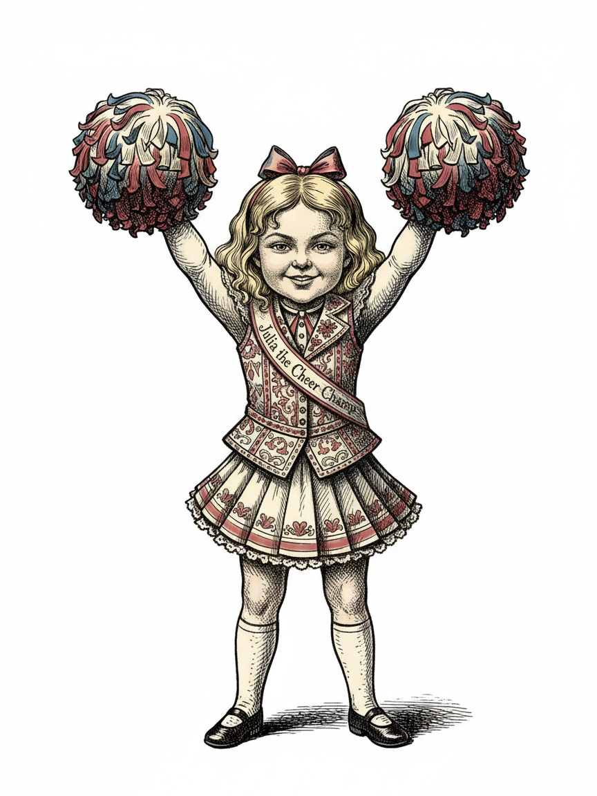 Julia the Cheer Champ - Victorian Illustration
