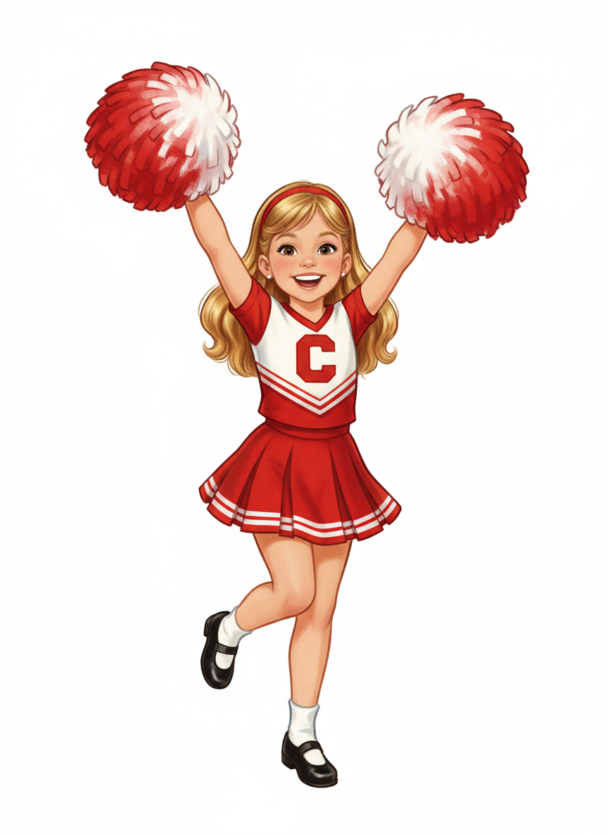 Cheerleader Mary - Vintage Storybook
