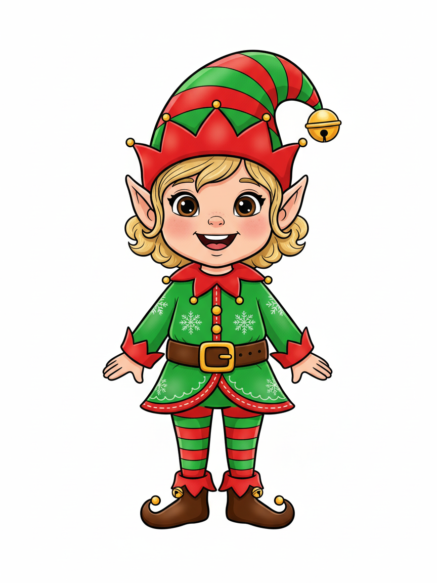 Jolly Julia the Elf - Classic Coloring Book