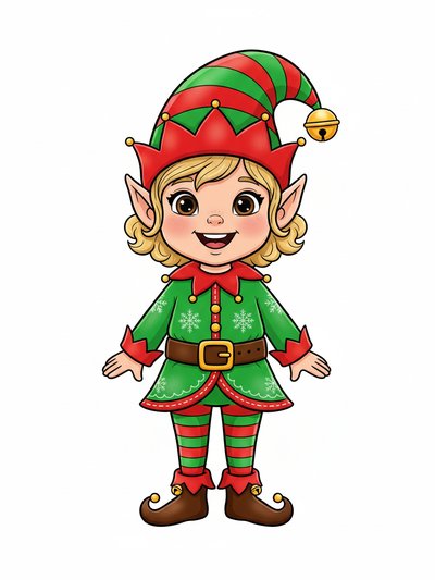 Julia's Christmas Elf Adventure 🎄 - Classic Coloring Book