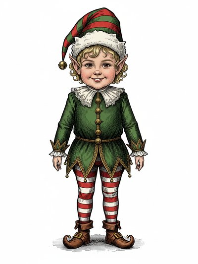 Julia's Christmas Elf Adventure 🎄 - Victorian Illustration