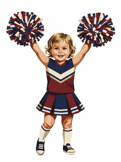 Our Cheerleader Julia 🎀 - Cubist Painting