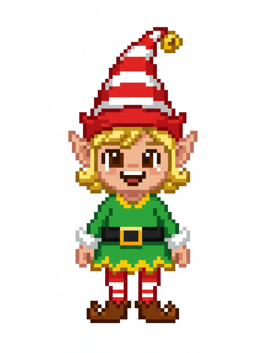 Jolly Julia the Elf - Pixel Art