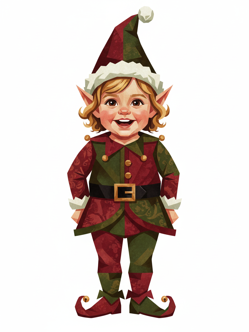 Jolly Julia the Elf - Cubist Painting