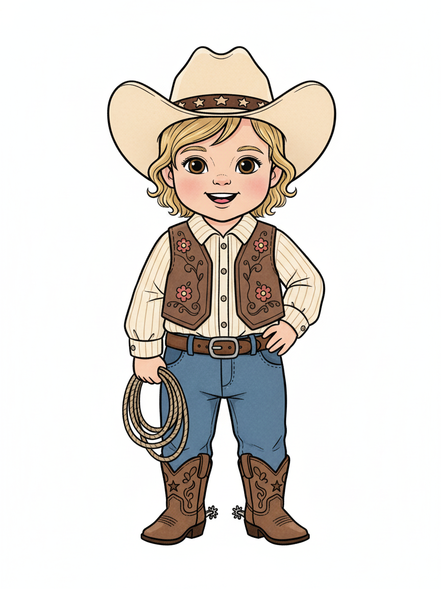 Cowgirl Julia - Classic Coloring Book