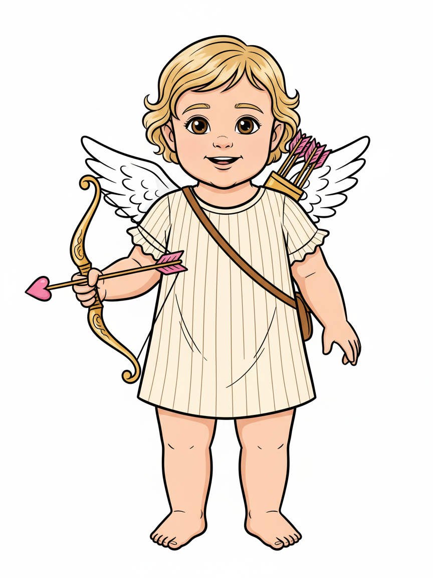 Julia the Cherubic Cupid - Classic Coloring Book