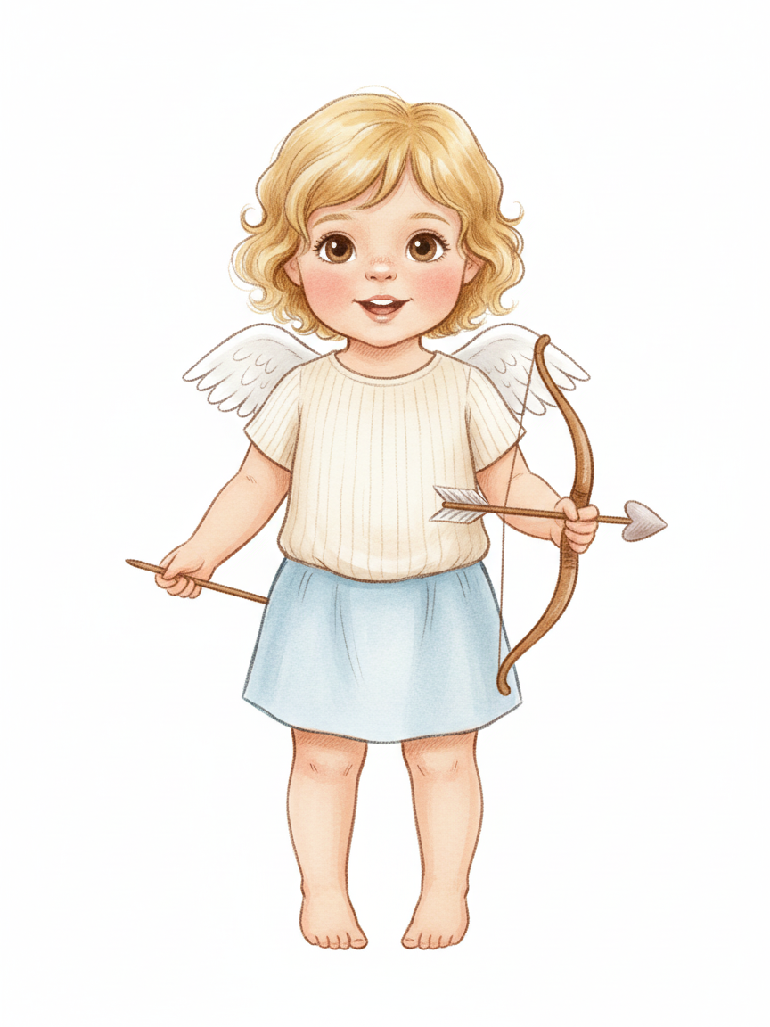 Julia the Cherubic Cupid - Gentle Pencil