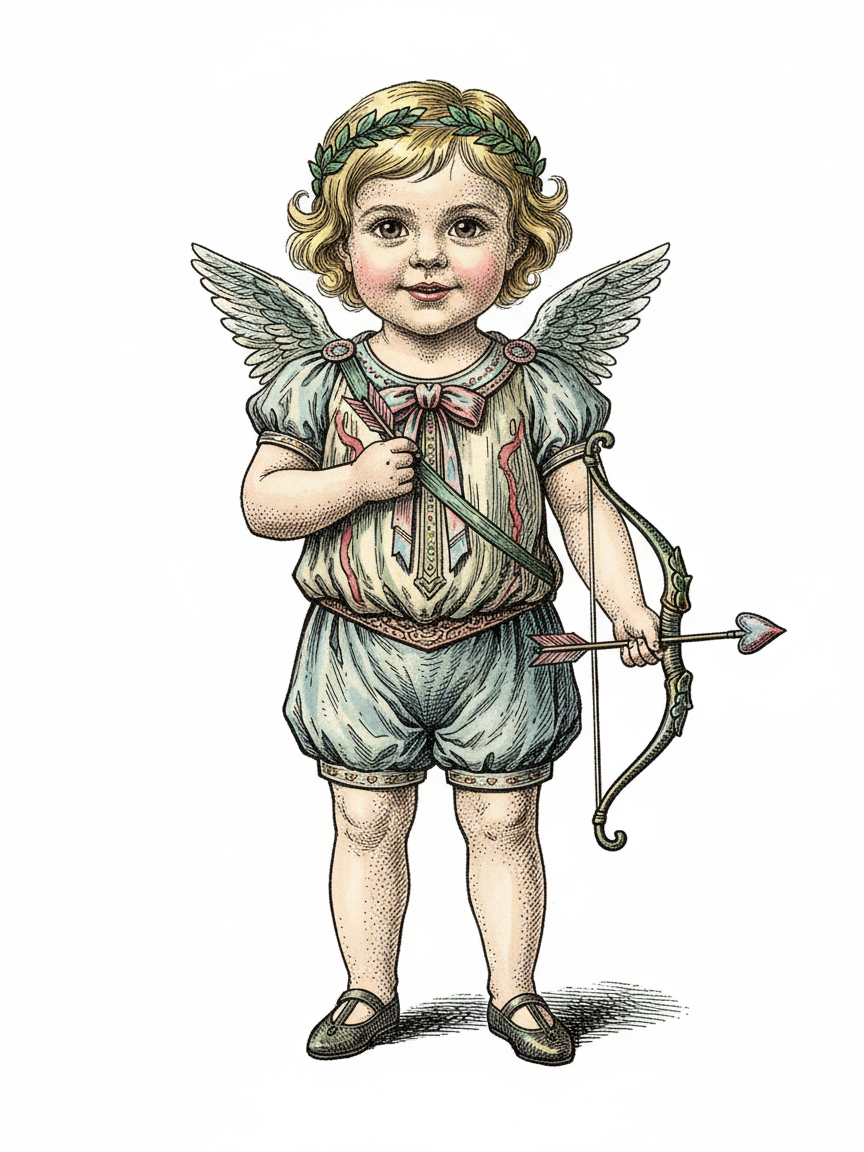 Julia the Cherubic Cupid - Victorian Illustration