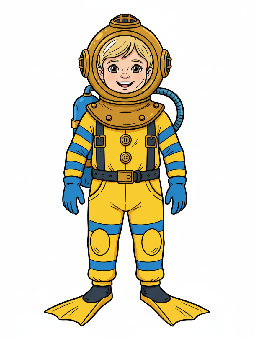 Julia the Diver - Classic Coloring Book