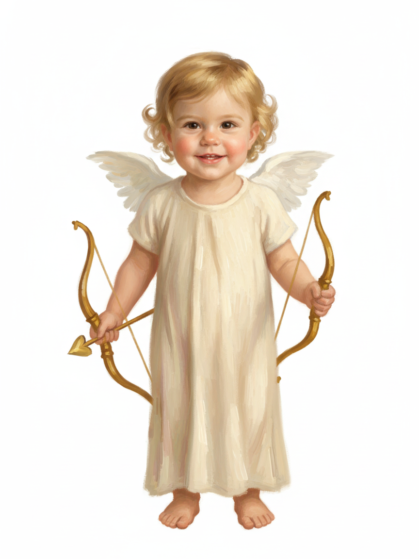Julia the Cherubic Cupid - Impressionist Painting