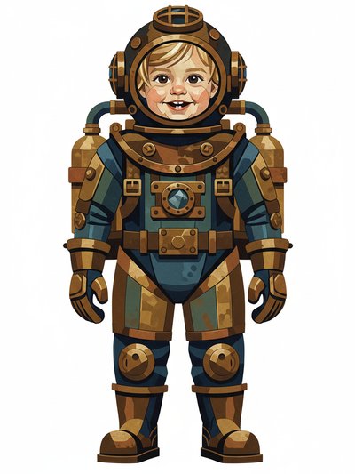 Julia's Underwater Adventure 🌊 - Cubist Painting