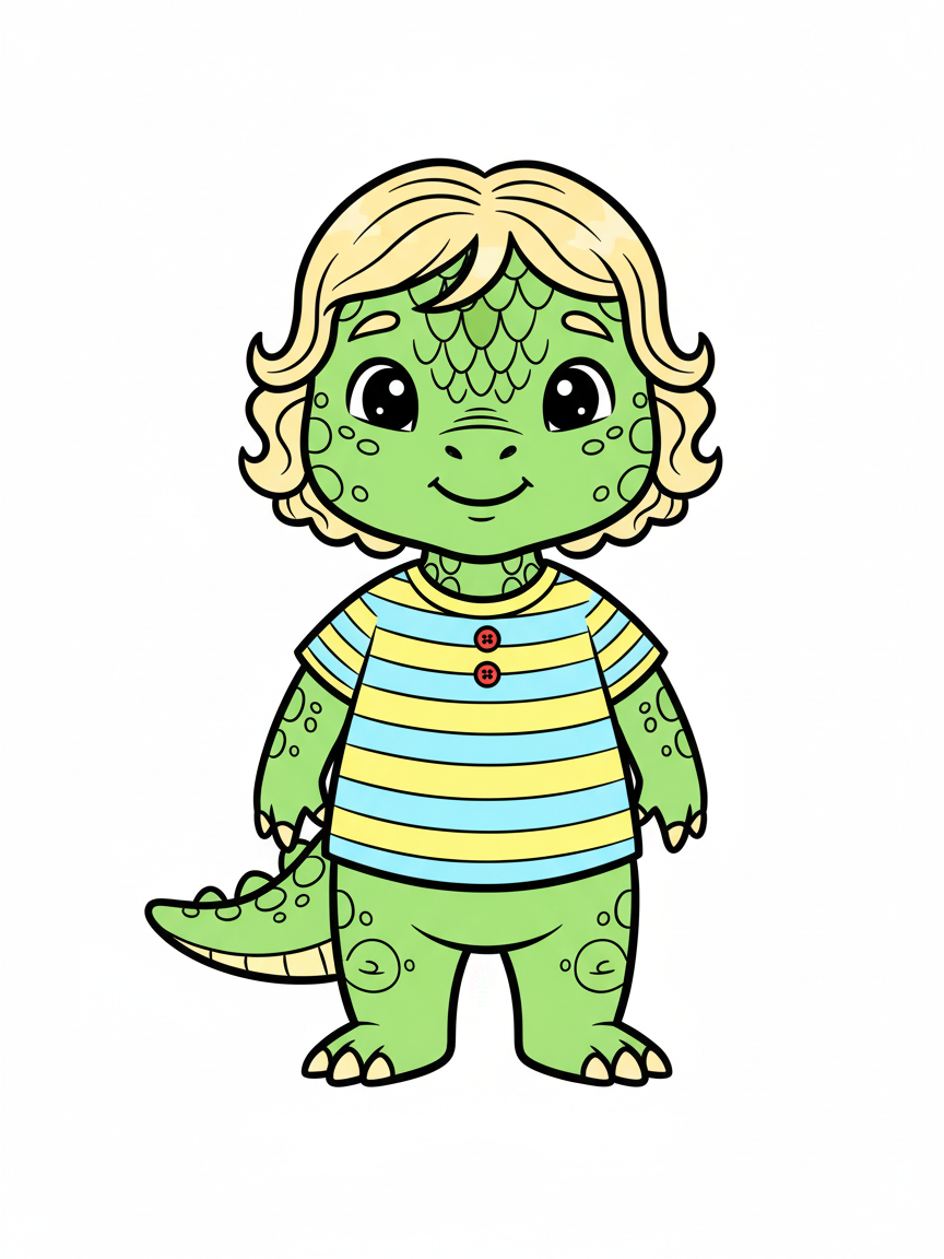 Julia the Dino - Classic Coloring Book