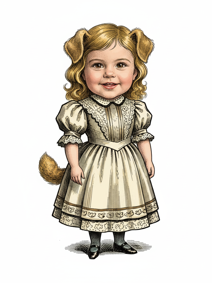 Puppy Julia - Victorian Illustration