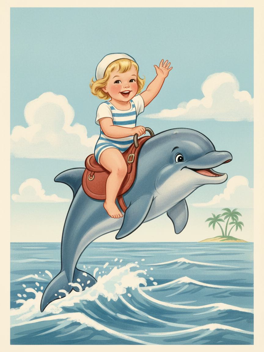 Julia the Dolphin Rider - Vintage Storybook