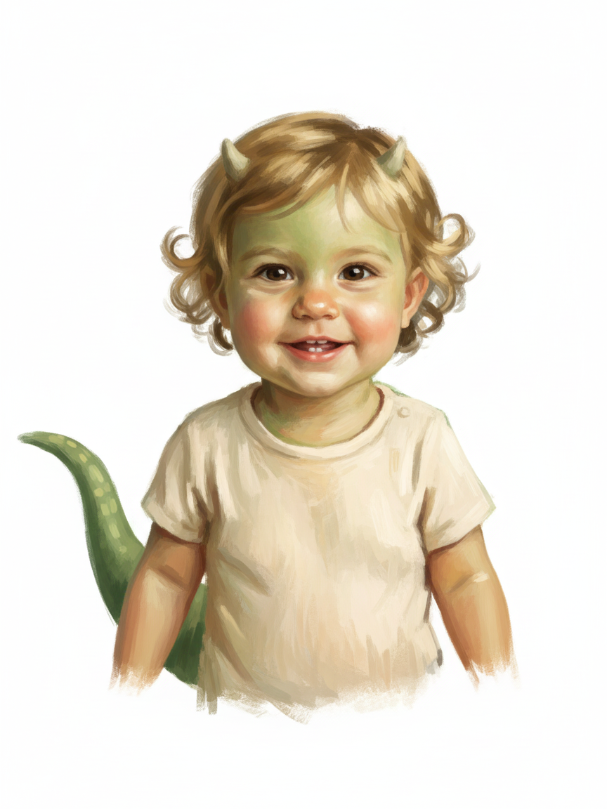 Julia the Dino - Impressionist Painting