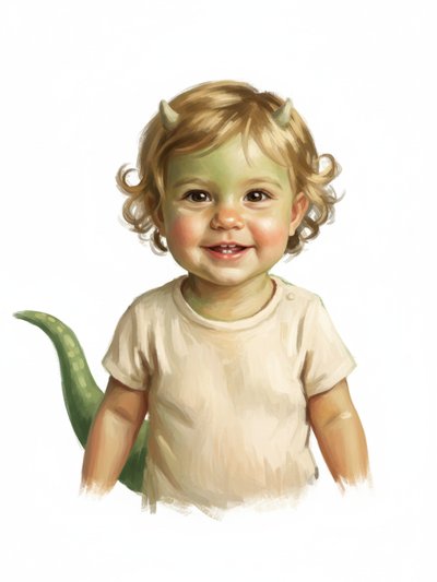 Our Little Dinosaur Julia 🦕 - Impressionist Painting