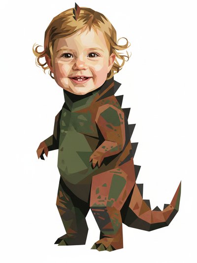 Our Little Dinosaur Julia 🦕 - Cubist Painting