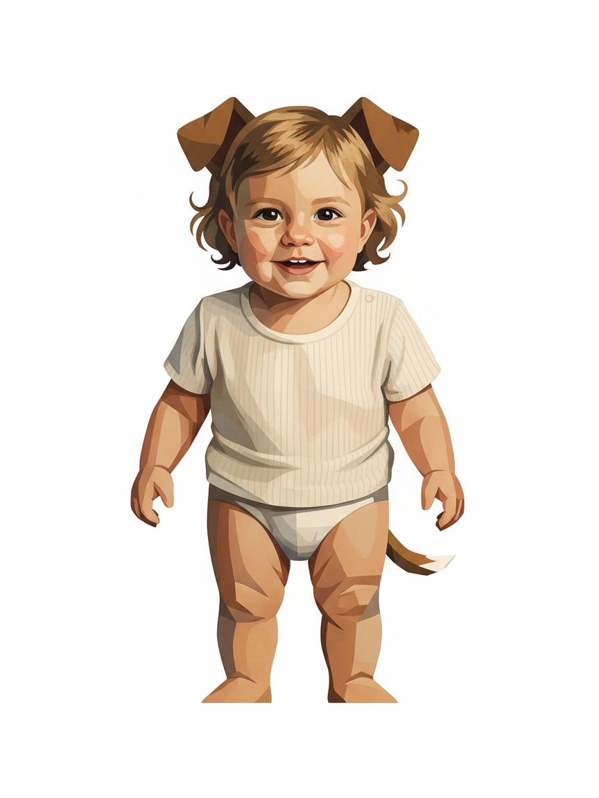 Puppy Julia - Cubist Painting