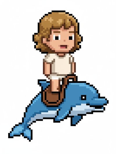 Julia's Dolphin Adventures 🐬 - Pixel Art