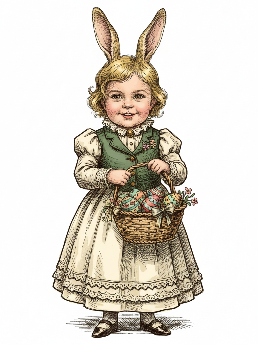 Bunny Julia - Victorian Illustration