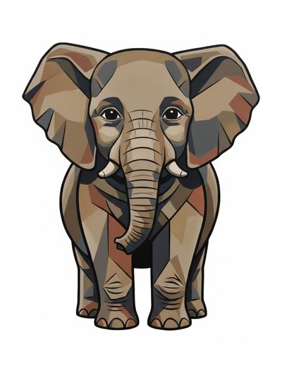 Our Little Elephant Adventure 🐘 - Cubist Painting