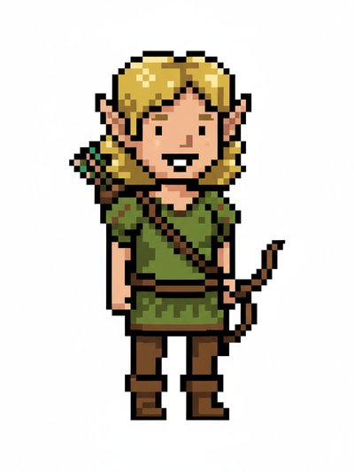 Julia's Enchanted Elf Journey 🌿 - Pixel Art