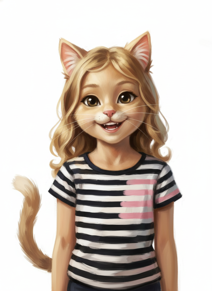 Mary the Playful Cat - Impressionist Painting