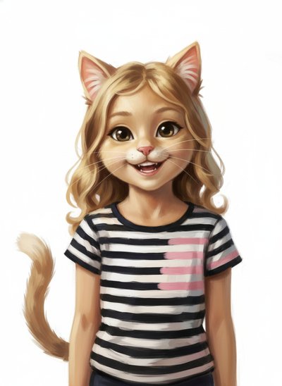 Mary's Cat-tastic Adventure 🐱 - Impressionist Painting