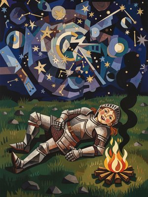 Knight Reflecting by a Campfire