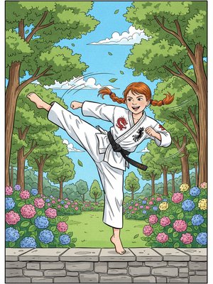 Martial Arts Master in a Zen Garden