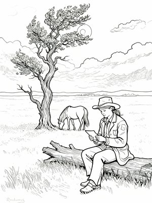 Impressionist Painting - B&W