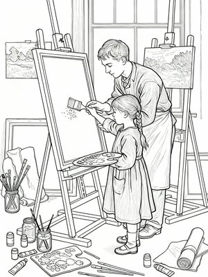 Impressionist Painting - B&W