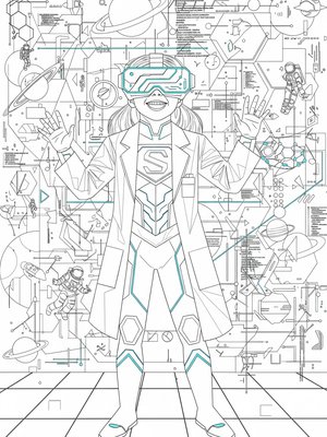 Cubist Painting - B&W