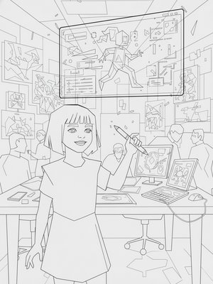 Cubist Painting - B&W