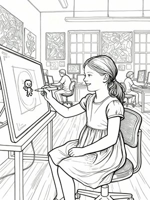 Impressionist Painting - B&W