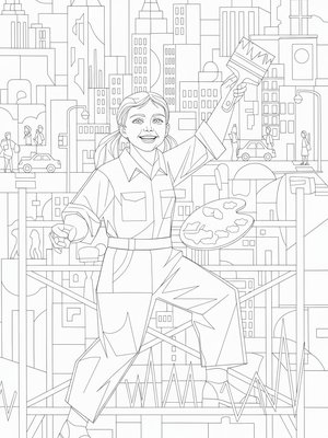 Cubist Painting - B&W